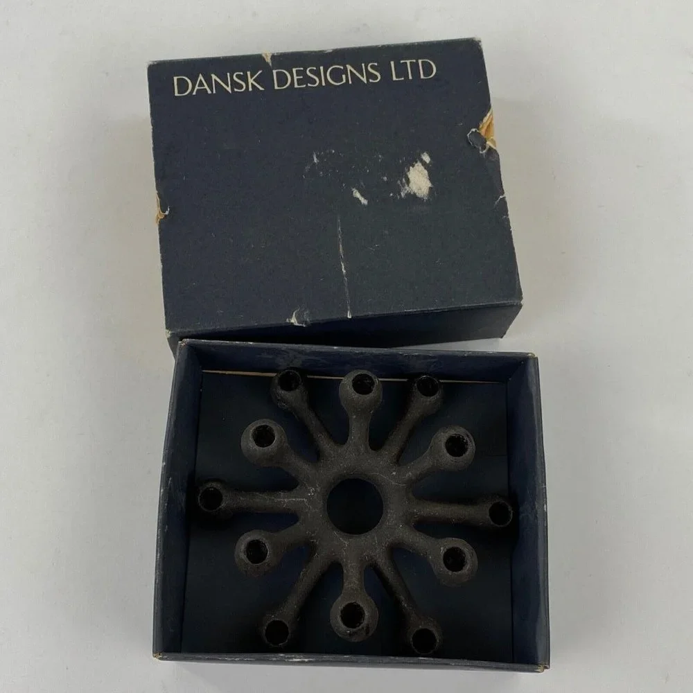 Dansk Designs Mid Century Modern Starburst Candle Holder Cast Iron - Picture 9 of 9
